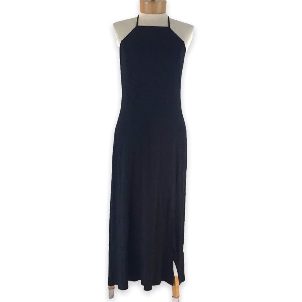 Express sleeveless full length black dress‎